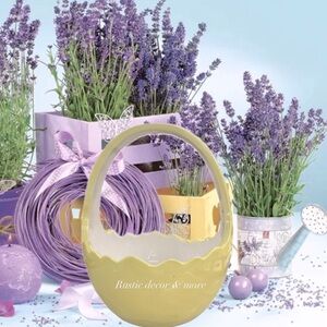Easter egg ceramic candy dish basket